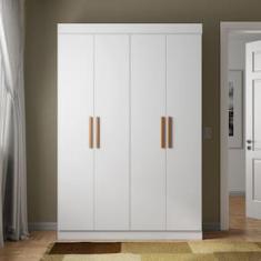 Guarda-Roupa Casal Bartira Ville 4 Portas de Bater 2 Gavetas Internas MDP - 134cm de Largura