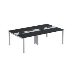 Mesa de Plataforma Dupla para 4 Pessoas Corporativa 120X140/4P PDC12/14/4P Preto/Cinza