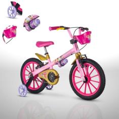 Bicicleta Infantil Aro 16 Meninas Princesas Disney - Nathor-Feminino