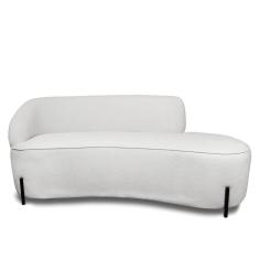 Sofá 2 Lugares Orgânico 140cm Pé Ferro Pto Morgan Bouclê Cinza L01 - D`Rossi