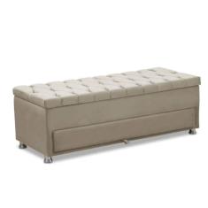 Sapateira Baú Munique 1.95M  -  Veludo - Speciale Home, Marfim