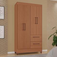 Guarda-Roupas Star 100% MDF Tuboarte 4 Portas 2 Gavetas, Freijó Rippas