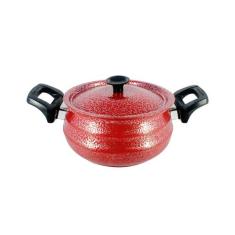Panela Bojuda Alumínio Fundido Craqueada Alça Baquelite Vermelha N05 -