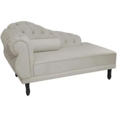 Sofá Chesterfield Elisabeth Divã 1,60m- Suede Bege / decoração, sala, 