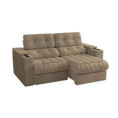 Sofá 3 Lugares Retrátil e Reclinável Premier Molas Bouclé Fendi 231 cm