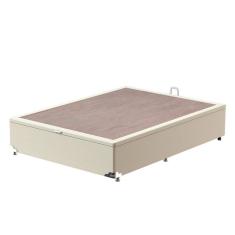 Base Box Para Colchão De Casal Classic Com Baú 40x138x188cm Probel Bege