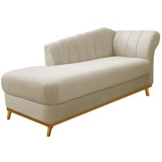 Diva Recamier Vanessa 160cm Lado Esquerdo Linho - Doce Sonho Móveis Cor Bege