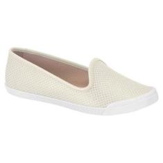 Tênis Slip On Moleca Feminino Perfuros - Off-Feminino