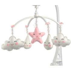 Móbile Berço Bebê Musical E Giratório Chuva De Amor Rosa - Sleepbaby, 