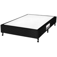Cama Box Simples Castor Casal Poli Preto 138x188x27cm, Preto, Casal