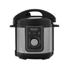 Panela de Pressão Elétrica Mondial 3L 700W, Preto/Inox, 220V