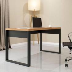 Mesa P/ Escritório 135X68cm Em Mdf F20 Freijó/Preto Pradel