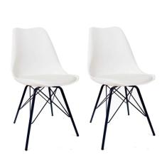 Conjunto com 2 Cadeiras Saar Preto e Branco