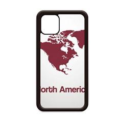 Capa com mapa continente América do Norte para iPhone 12 Pro Max para Apple Mini Mobile Case