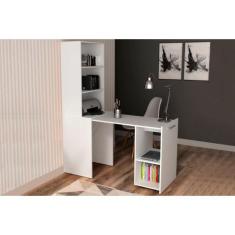 Mesa Multiuso Escritório Retrátil ME4171 c/ 5 Nichos Branco - Tecno Mo