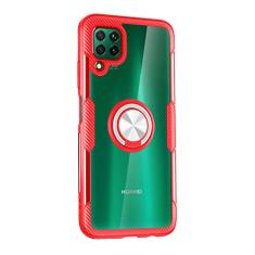 SORAKA Capa transparente para Huawei P40 Lite 4G com suporte para anel,capa de PC rígida transparente Capa Huawei P40 Lite 4G com placa de metal para suporte magnético de telefone para carro