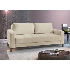 Sofá Fixo 3 Lugares Luxo 220 cm Orion Bege Claro