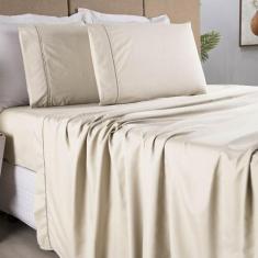 Jogo de Lençol Casal Padrão 04 Peças 100% Algodão Percal 250 Fios Pont