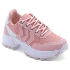 Tênis Feminino Plataforma Macio Confortável Alto Preto Leve - Vanelli,