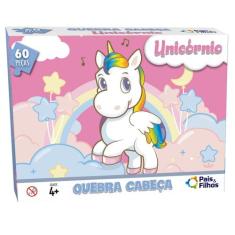 Quebra Cabeça 60Pç Temas Biblicos Unicornio Animais Criança - Pais e f
