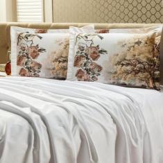 Jogo De Lençol Percal 400 Fios Casal 03 Peças - Casa Borda, Pássaro