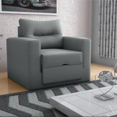 Sofá Cama para Sala de Estar Dublin Suede Cinza - Mais de Casa