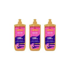 Creme Para Pentear Niely Gold 500ml Salva Fios-Kit C/3un