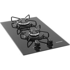 Fogão de Mesa Cooktop 2 Bocas Vidro Preto à Gás Suggar FG2002AVP, Pret
