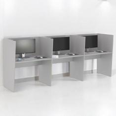 Estação de Trabalho Escritório Mesa Call Center 3 Lugares - CasaH, Cin