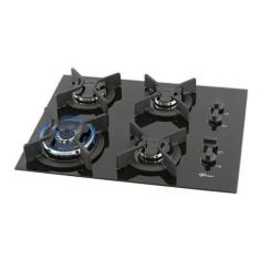 Cooktop Fischer 4 Bocas Mesa de Vidro Tripla Chama Infinity Preto Bivolt