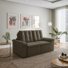 Sofá Palmeira Retrátil Reclinável Sem Caixa 3 Lugares 180cm Veludo Com Molas Cabecasa Madeiramadeira Grafite