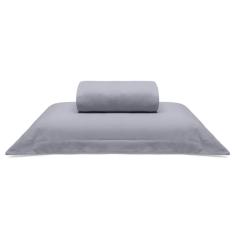 Jogo De Cama Buettner Solteiro King Malha 100% Algodão Liso 2 Peças Image Cinza