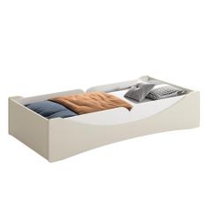 Cama Evolutiva Luna com 2 Kits Proteção Lateral Lisa e Colchão D20 - Reller Móveis Areia Fosco