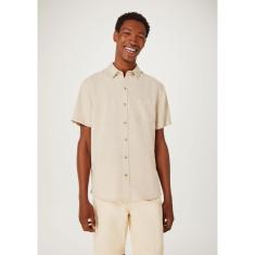 Camisa Básica Hering Manga Curta Slim Em Linho Masculina-Masculino