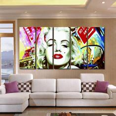 Quadro Decorativo Marilyn Monroe Moderno 140x65 em tecido