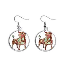 Brinco de prata com símbolo do zodíaco da constelação Taurus joia feminina