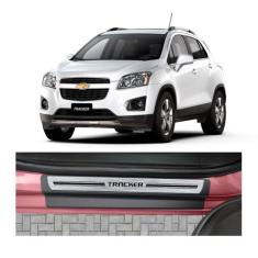 Kit Soleira Chevrolet Tracker 2014 4 Portas Aço Escovado Resinado - Np