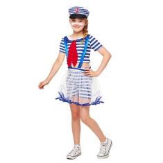 Fantasia Marinheira Infantil Menina Carnaval Roupa com Quepe