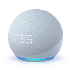 Echo Dot 5ª Geração Amazon, Com Alexa, Relógio, Smart Speaker, Azul