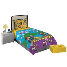 Jogo de Cama Microfibra Solteiro Estampado Mundo Bita 1,40 m x 2,20 m Com 2 peças