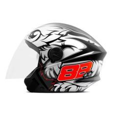 Capacete de Moto Aberto New Liberty Three GP 88 Preto Brilhante Tam 60