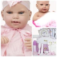 Boneca Reborn Recem Nascida Corpo de Vinil Pode Dar Banho - Cegonha Re