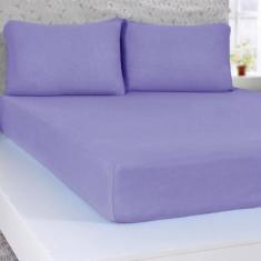 Lençol Casal De Malha 100% Algodão  Com Elástico Azul - Panosul, Solte