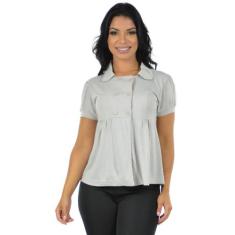Blusa parka fenomenal(sem elasticidade), Cinza, P