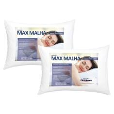 Travesseiro Fibras Siliconadas Max Malha Kit c/ 2 Un 50x70 - Ortobom