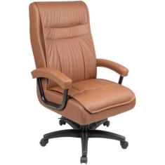 Cadeira Presidente para Escritório com Mola Ensacada Marrom - Design O