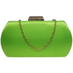 Bolsa Feminina Clutch De Festa Cetim Fecho Metal Dourado - Lika Bijute