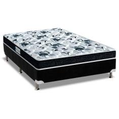 Cama Box Casal: Colchão Anatômico Probel D28/ep Advanced Tech1000 + Base Crc Suede Black(138x188)