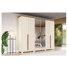Guarda Roupa Casal Ambiente Napoli 6 Portas Off White Nature - Henn - 