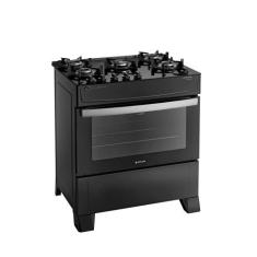 Fogão Atlas 5 Bocas Atenas Glass com Mesa de Vidro Bivolt, Preto, Bivo